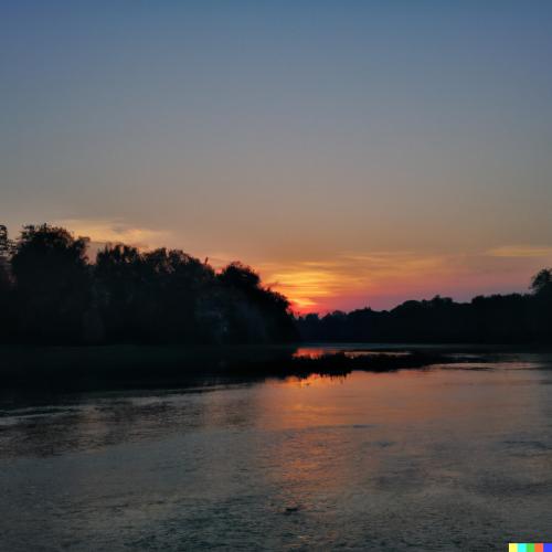 DALL·E 2023-01-07 15.37.01 - Sunset over Noteć River.